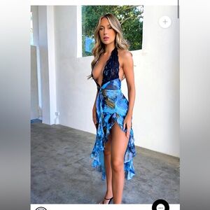 OUTCAST ASHLEN MAXI DRESS MIDNIGHT SEA SZ M